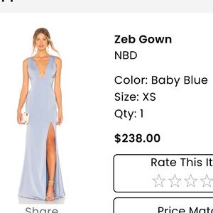 NBD Zeb Gown in Soft Blue